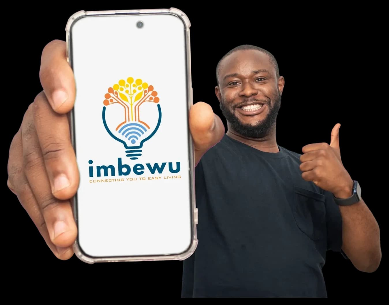 A merchant showing Imbewu on their phone